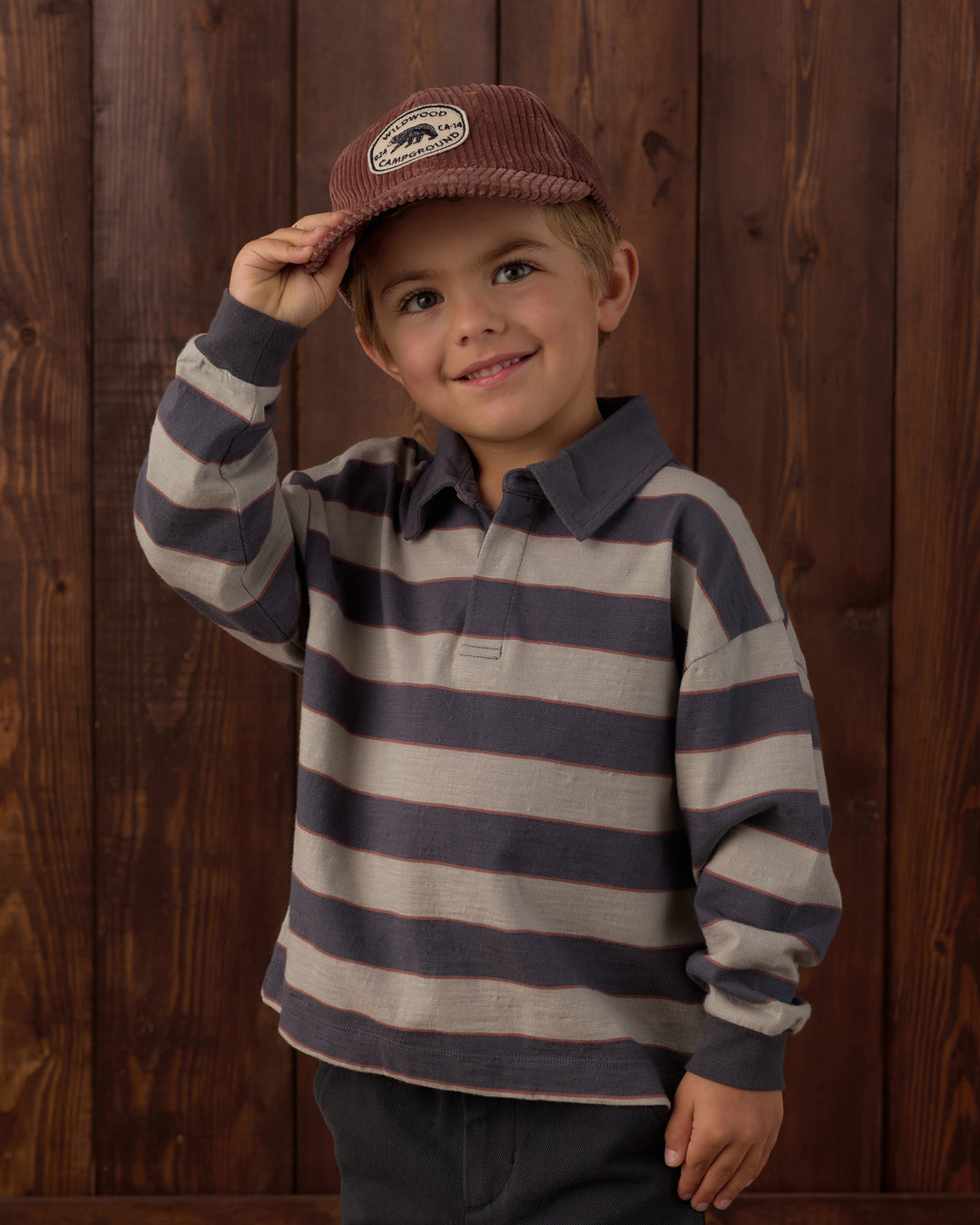 Rylee + Cru Rugby Polo - Sage Stripe
