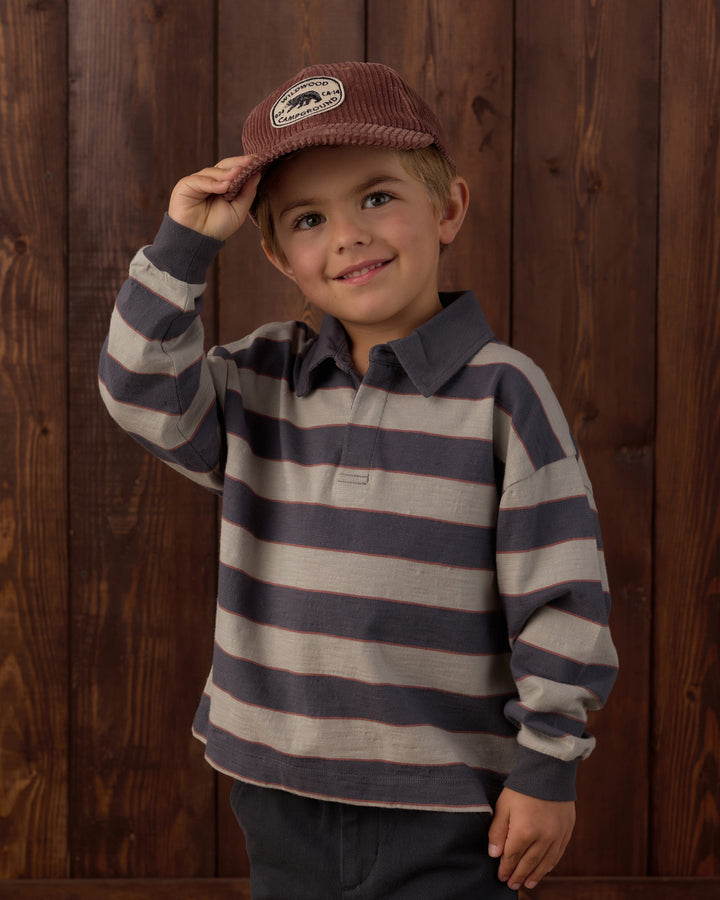 Rylee + Cru Rugby Polo - Sage Stripe
