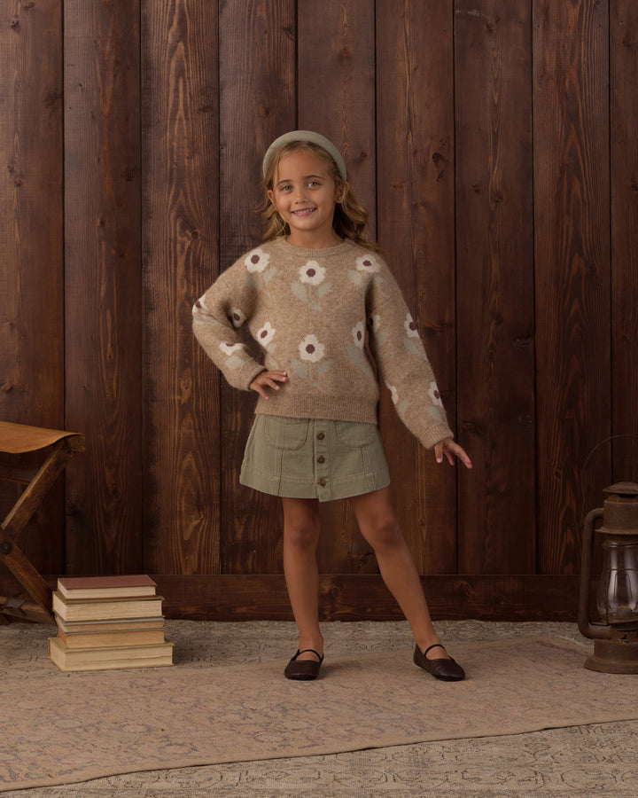 Rylee + Cru Denver Mini Skirt - Dark Sage