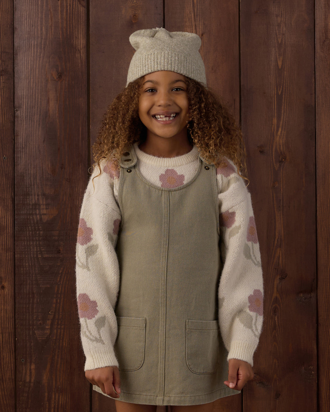 Rylee + Cru Odette Overall Dress - Dark Sage