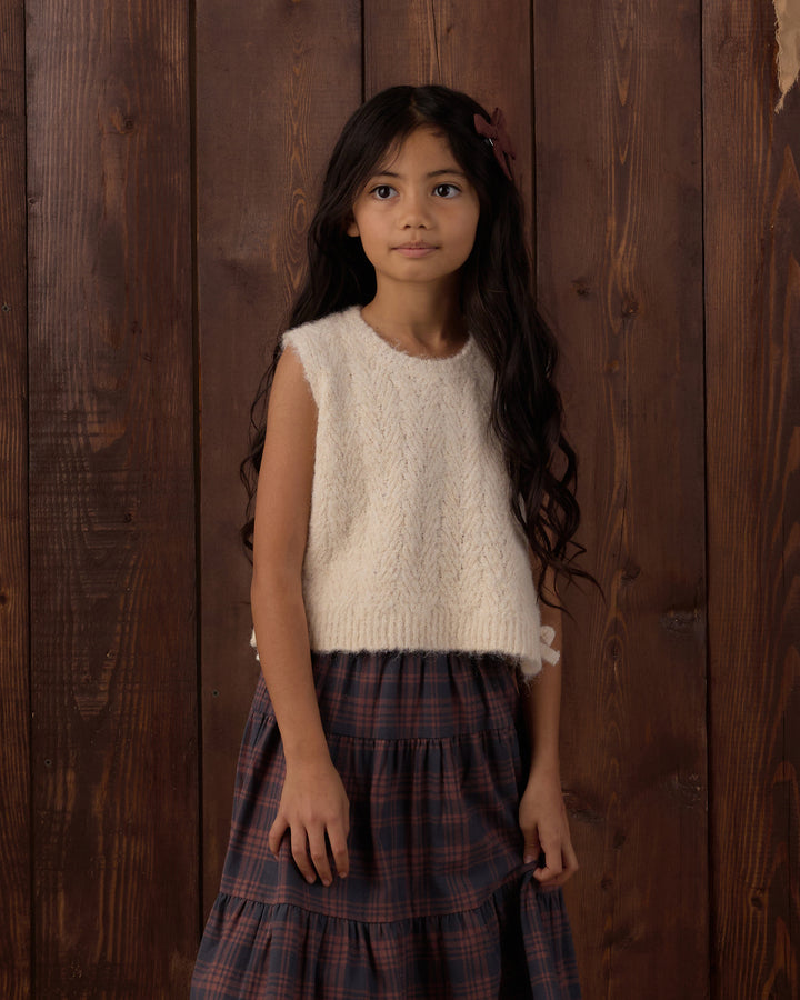 Rylee + Cru Tiered Midi Skirt - Midnight Plaid