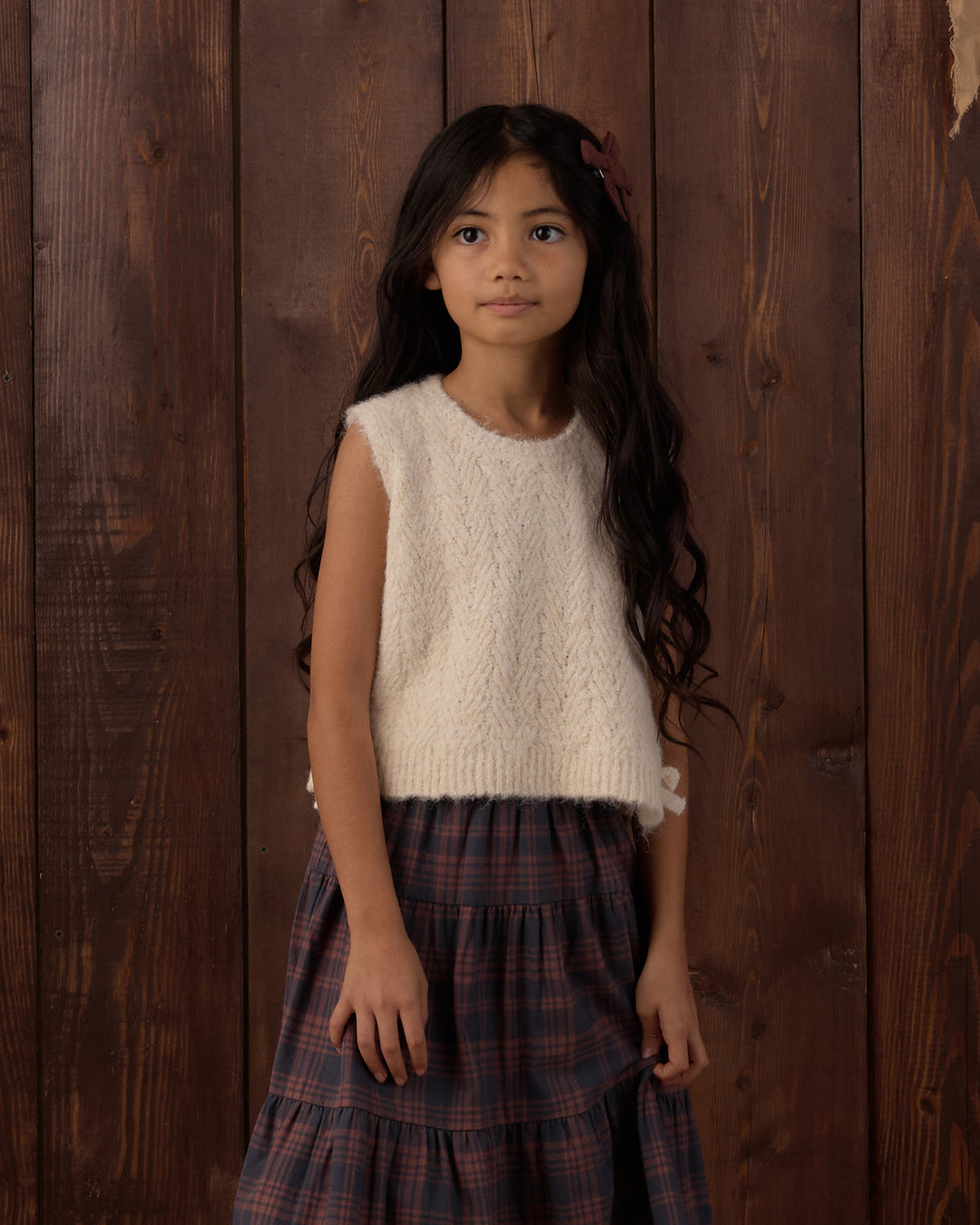 Rylee + Cru Bow Sweater Vest - Ivory