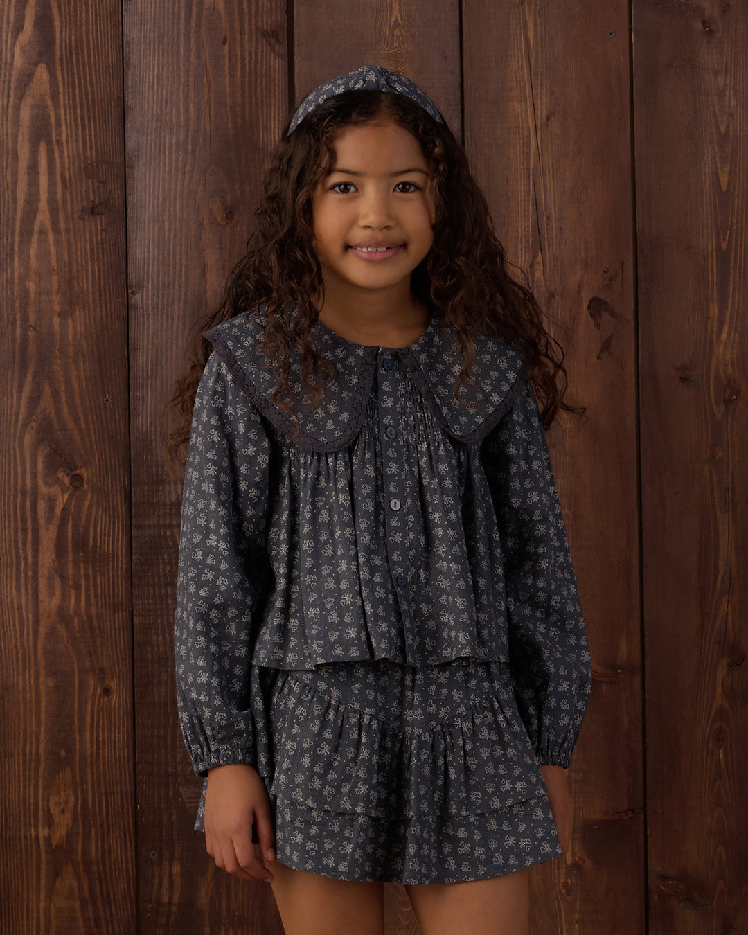 Rylee + Cru Tiered Mini Skirt - Heart Ditsy