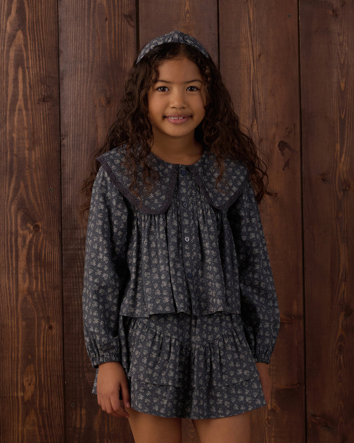 Rylee + Cru Tiered Mini Skirt - Heart Ditsy