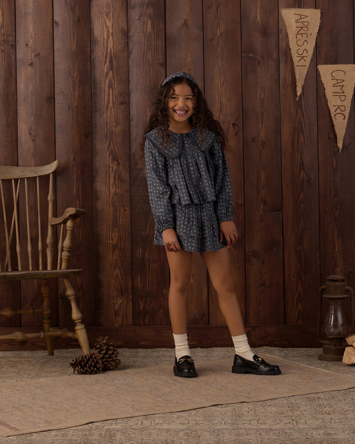 Rylee + Cru Tiered Mini Skirt - Heart Ditsy
