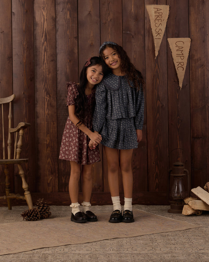 Rylee + Cru Tiered Mini Skirt - Heart Ditsy