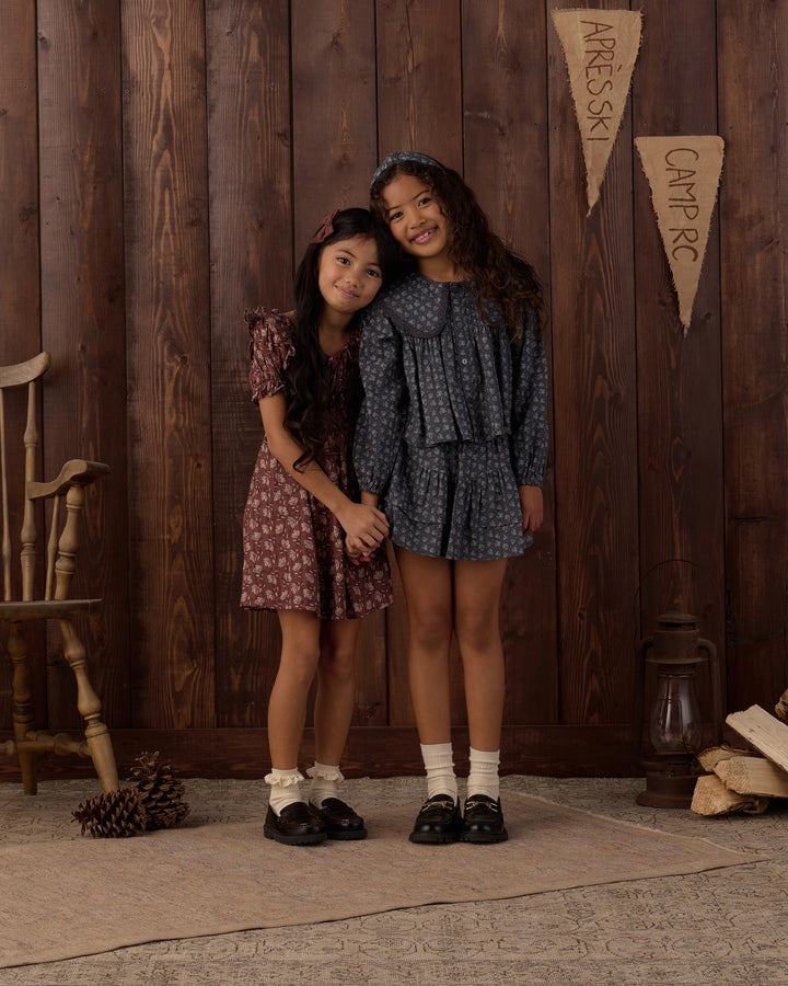 Rylee + Cru Tiered Mini Skirt - Heart Ditsy
