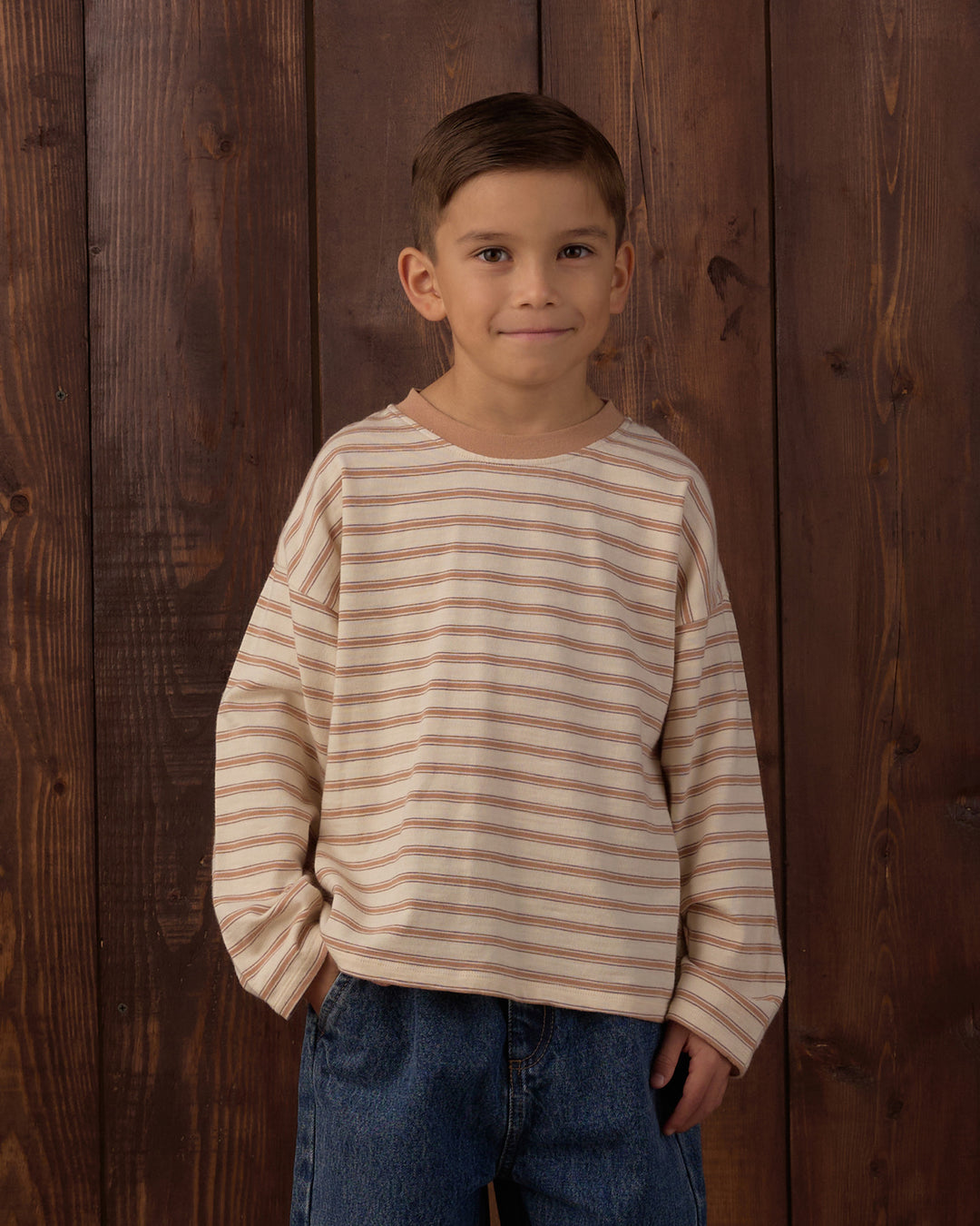 Rylee + Cru Camden Long Sleeve Tee - Fawn Stripe