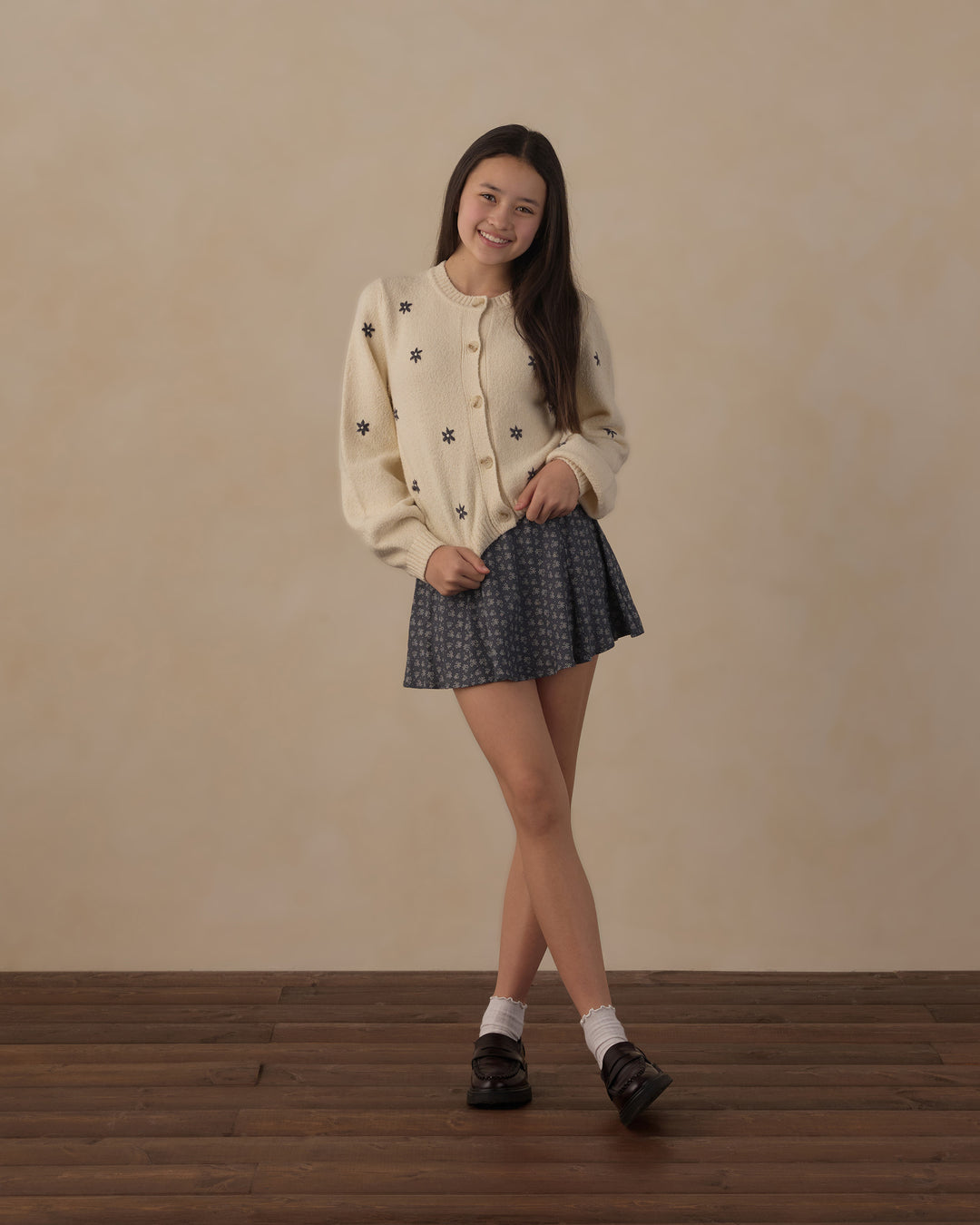Rylee + Cru Teen Cheyenne Cardigan - Midnight Daises