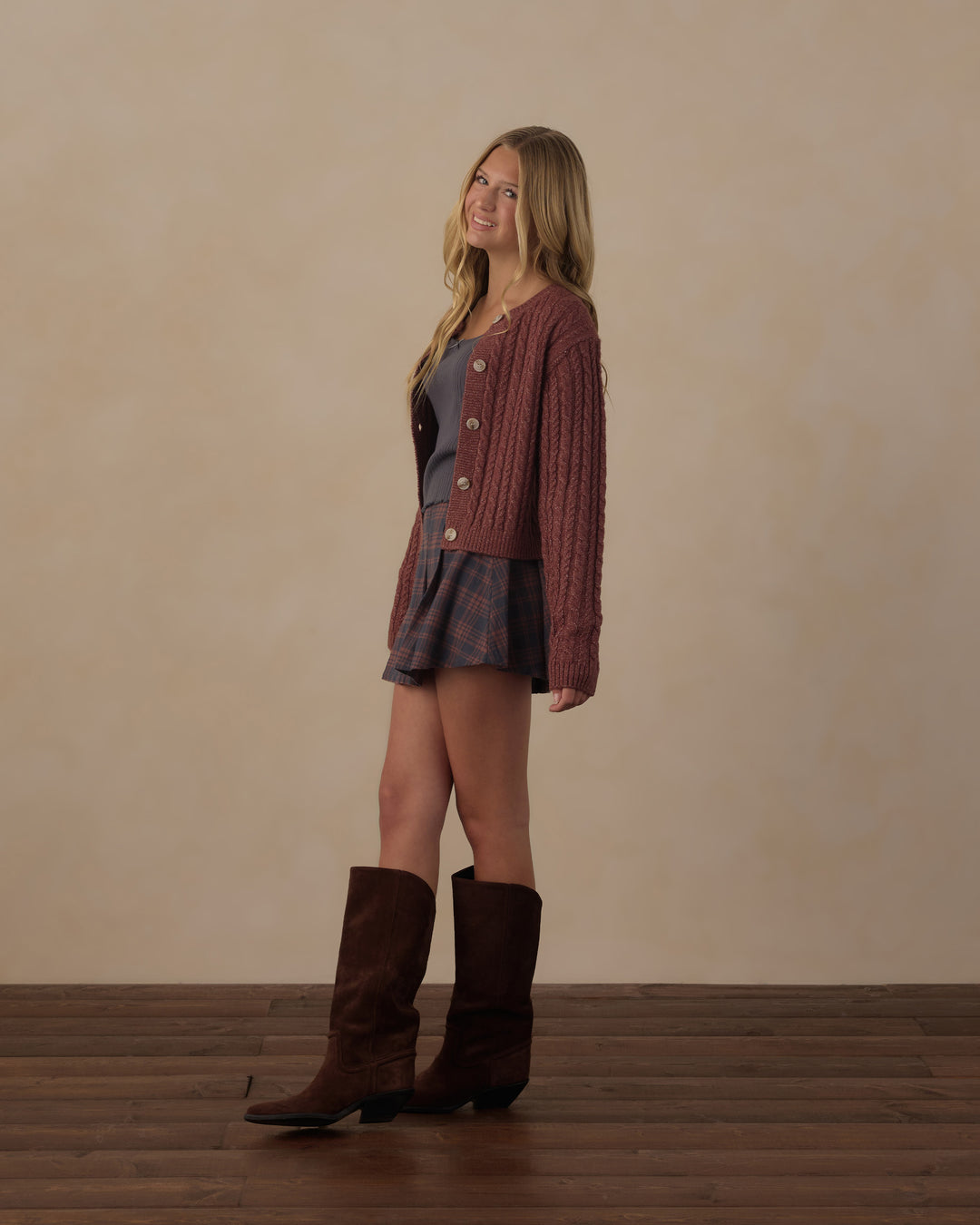 Rylee + Cru Teen Cheyenne Cardigan - Mulberry