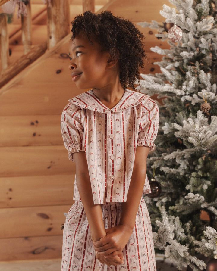 Rylee + Cru Ruffle Pajamas - Candy Cane Lane
