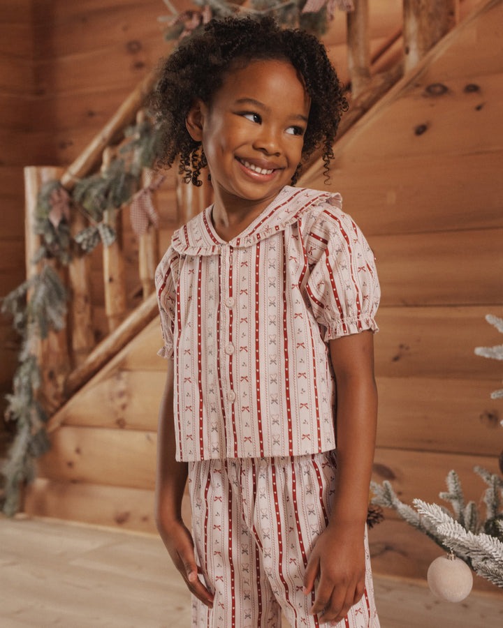 Rylee + Cru Ruffle Pajamas - Candy Cane Lane