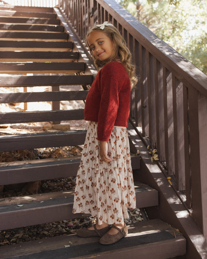 Rylee + Cru Fuzzy Cardigan - Ruby