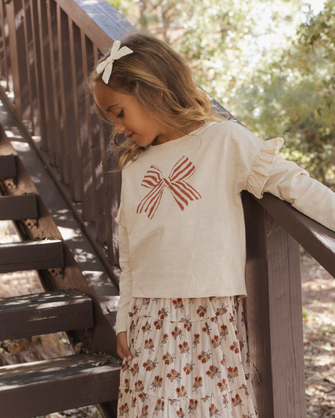 Rylee + Cru Ruffle Long Sleeve Tee - Bow