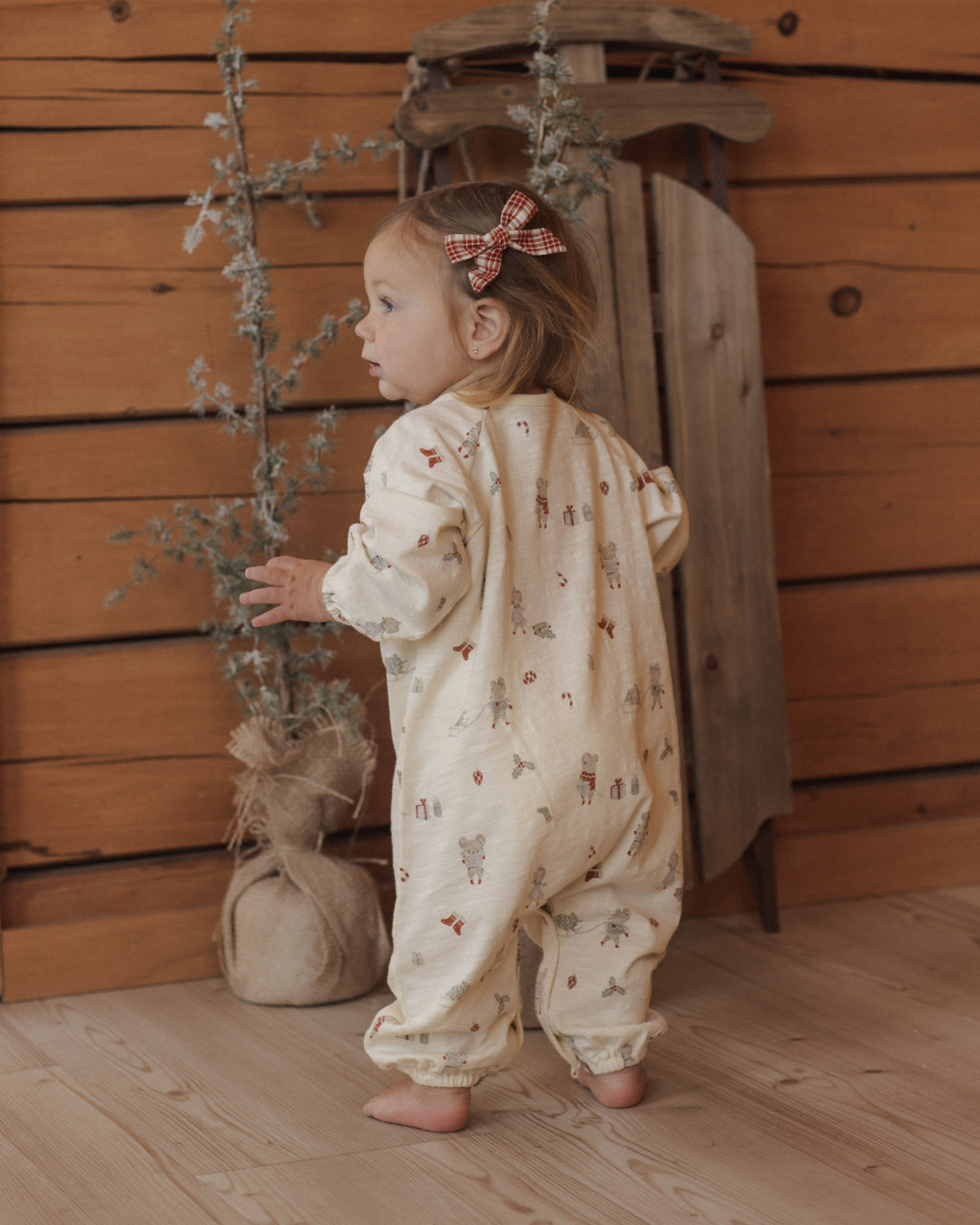 Rylee + Cru Henley Jumpsuit - Holiday Mouse