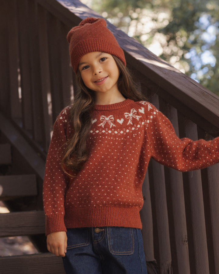 Rylee + Cru Fair Isle Sweater - Ruby