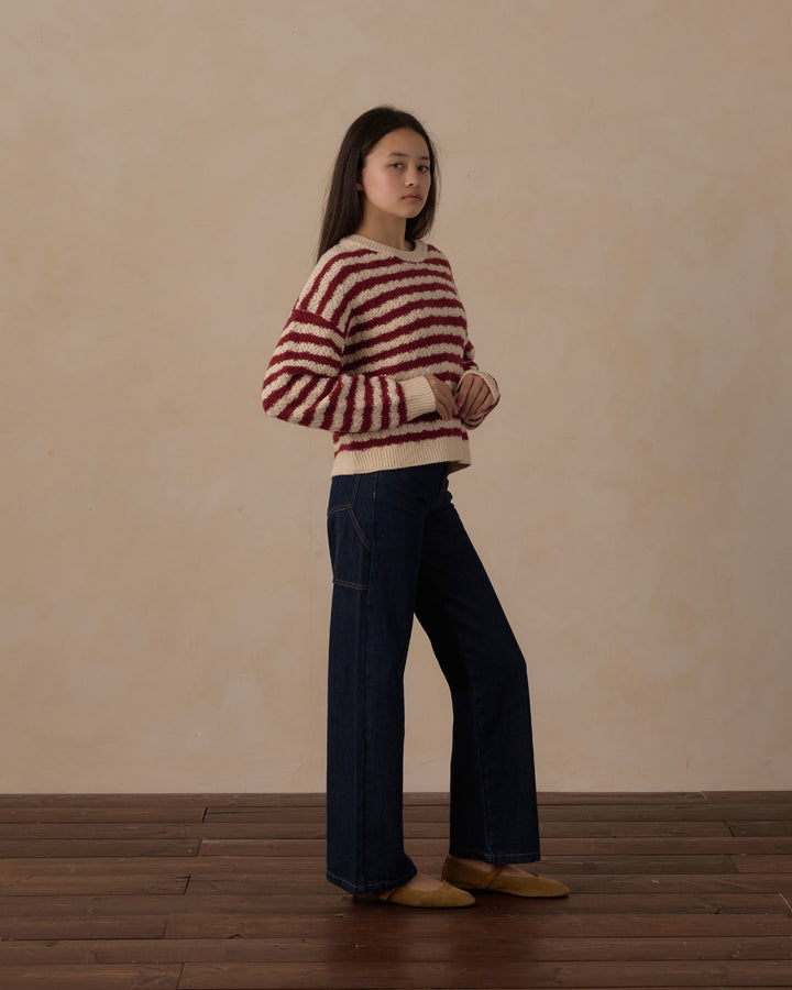 Rylee + Cru Teen Carolina Sweater - Ruby Stripe