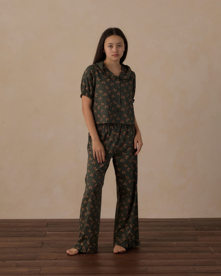 Rylee + Cru Teen Ruffle Pajamas - Evergreen Bouquet