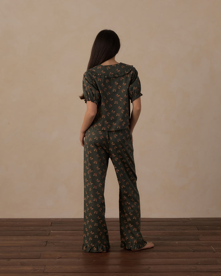 Rylee + Cru Teen Ruffle Pajamas - Evergreen Bouquet
