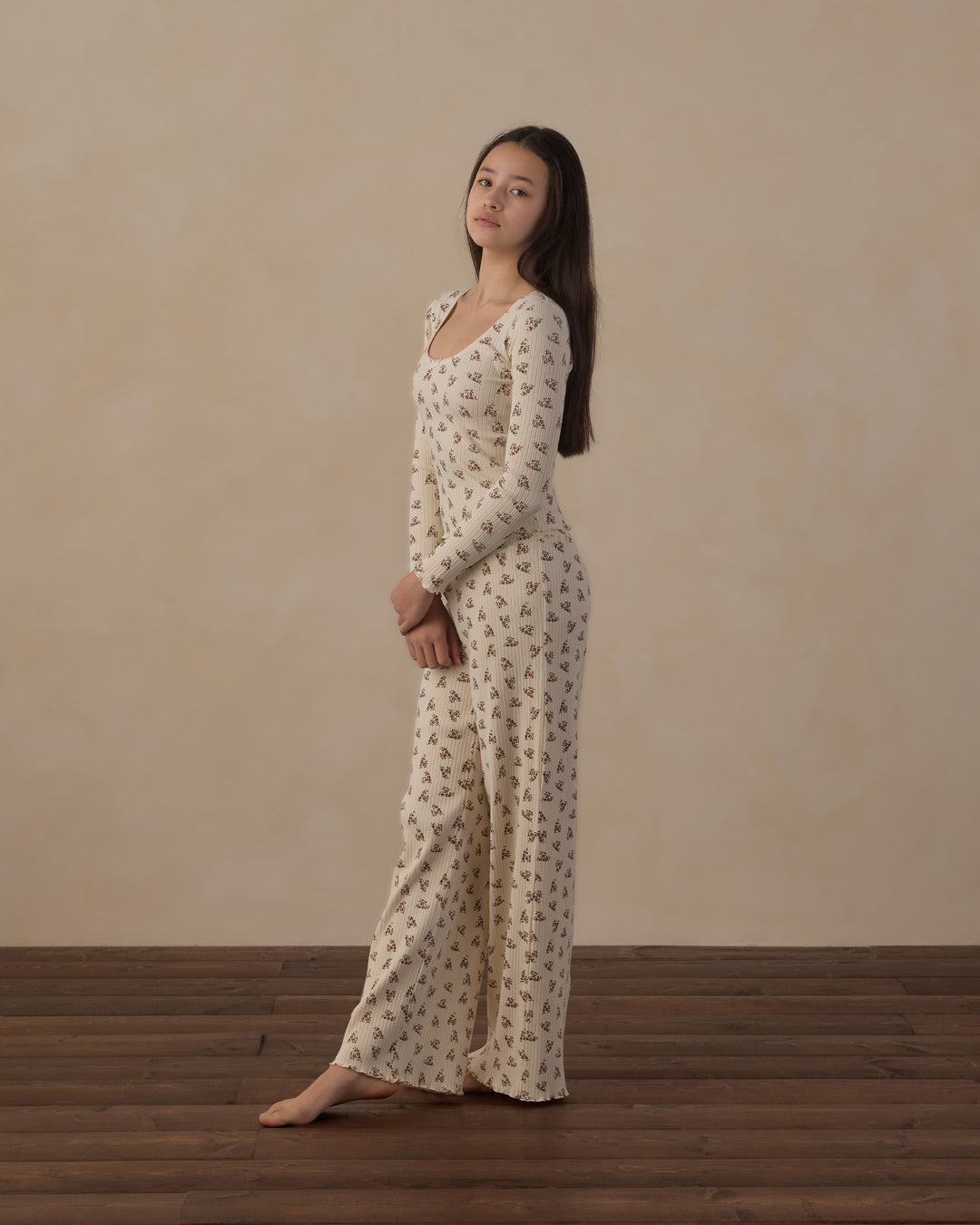 Rylee + Cru Teen Ribbed Lounge Set - Ruby Bloom