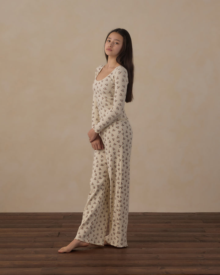 Rylee + Cru Teen Ribbed Lounge Set - Ruby Bloom