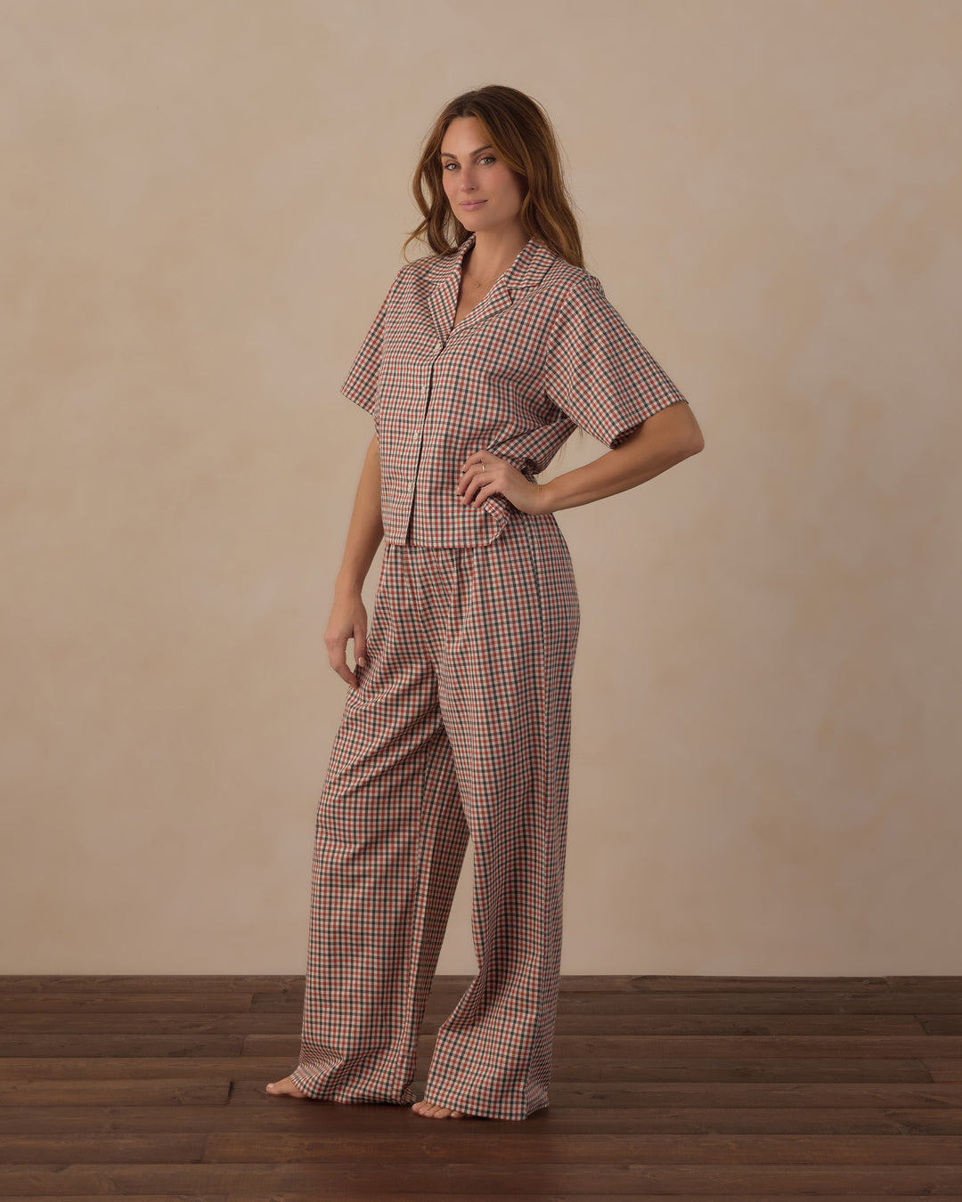 Rylee + Cru Women's Woven Pajama Set - Holiday Gingham