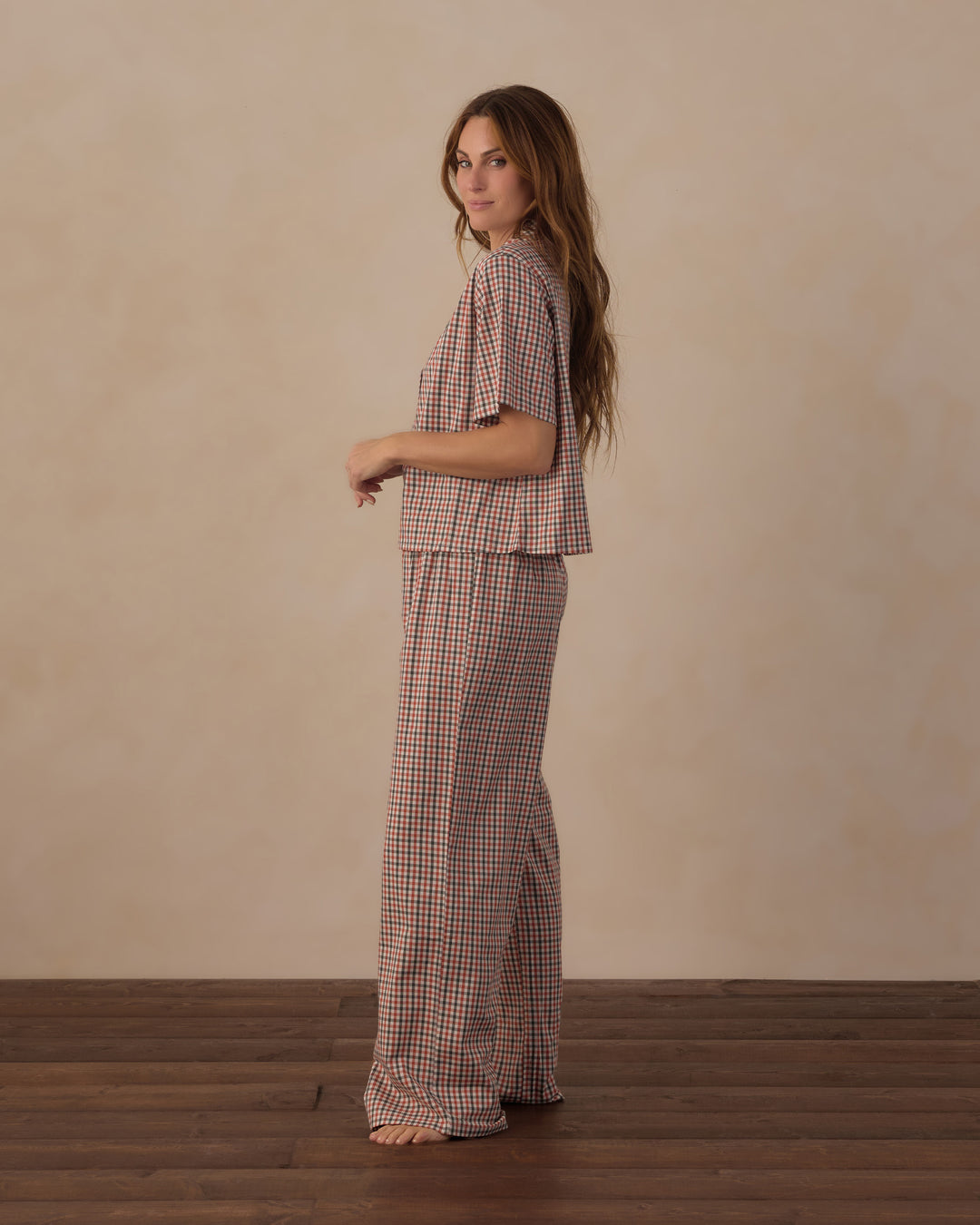 Rylee + Cru Women's Woven Pajama Set - Holiday Gingham