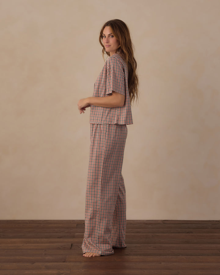 Rylee + Cru Women's Woven Pajama Set - Holiday Gingham