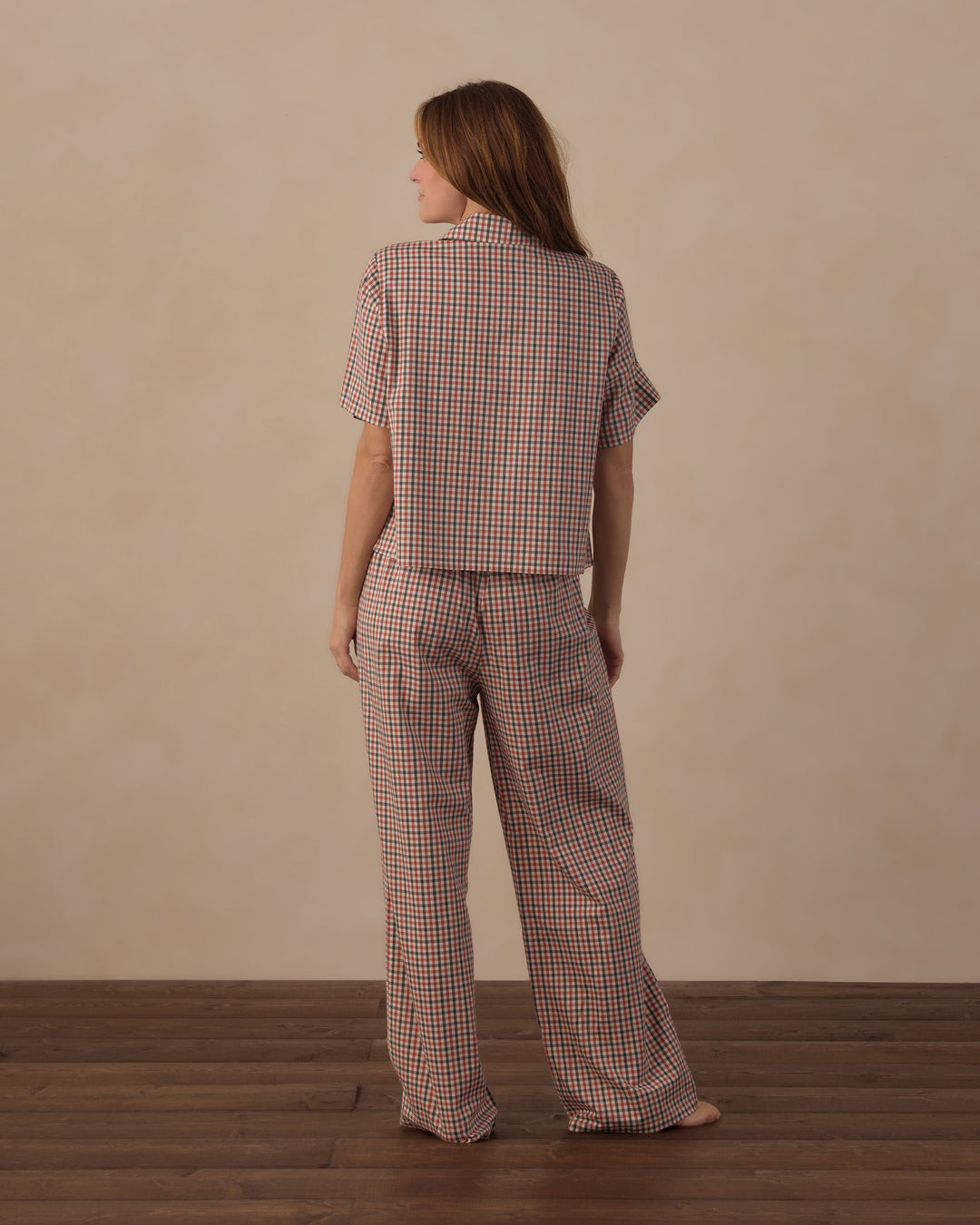 Rylee + Cru Women's Woven Pajama Set - Holiday Gingham