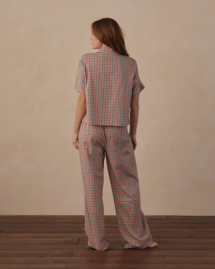 Rylee + Cru Women's Woven Pajama Set - Holiday Gingham