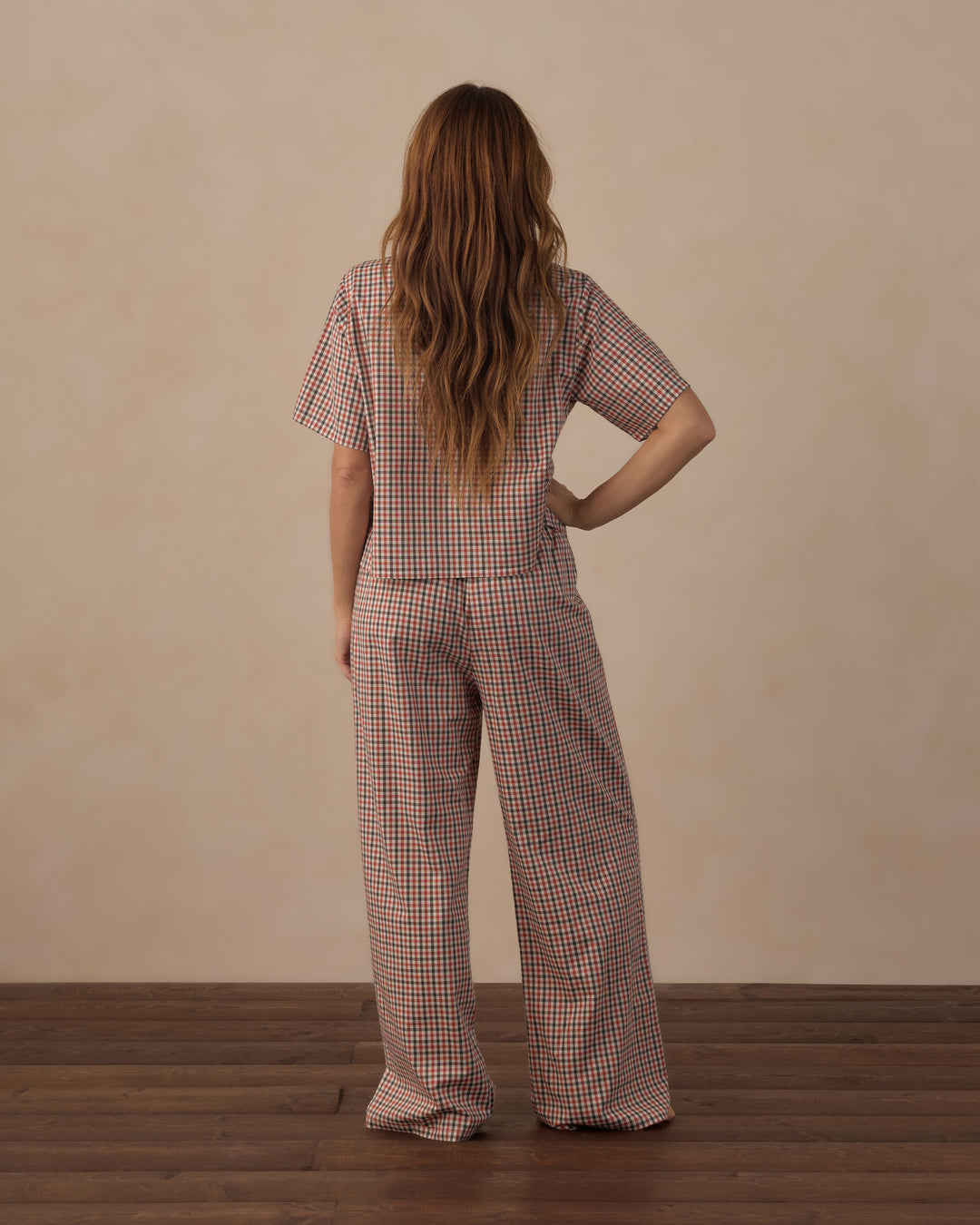 Rylee + Cru Women's Woven Pajama Set - Holiday Gingham
