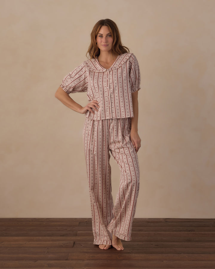 Rylee + Cru Women's Ruffle Pajamas - Candy Cane Lane