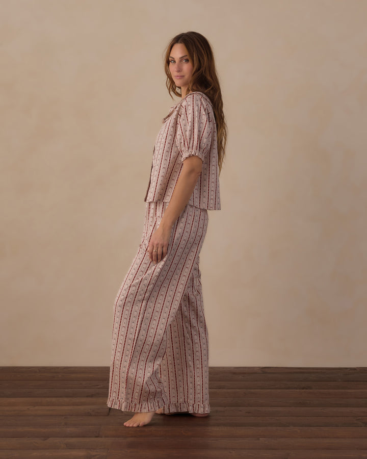 Rylee + Cru Women's Ruffle Pajamas - Candy Cane Lane
