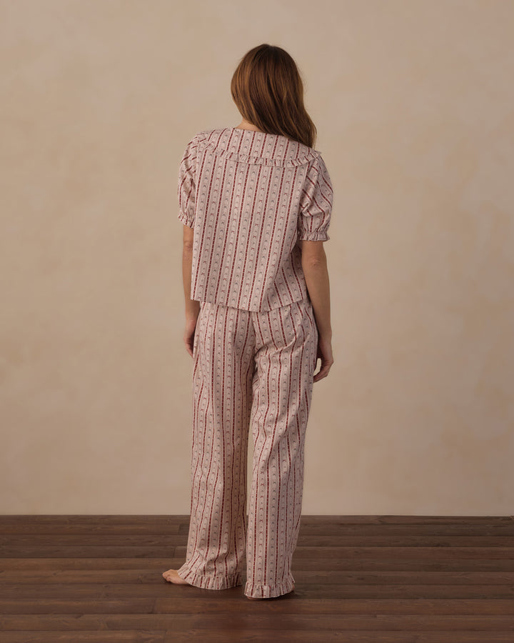 Rylee + Cru Women's Ruffle Pajamas - Candy Cane Lane