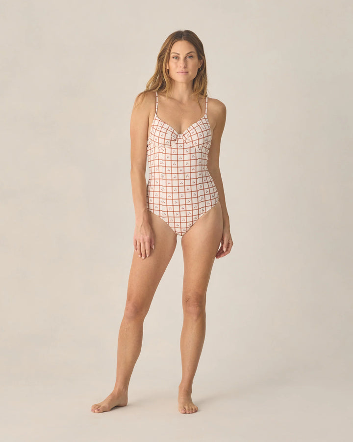 Rylee + Cru Women's Underwire One-Piece - Cherry Check