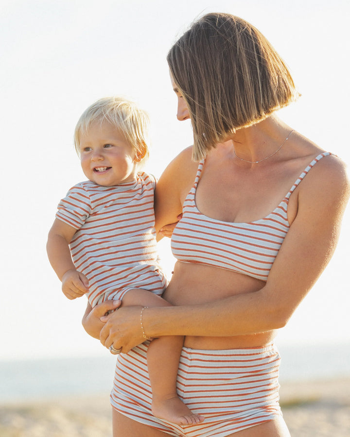 Rylee + Cru Shorty One-Piece - Americana Stripe