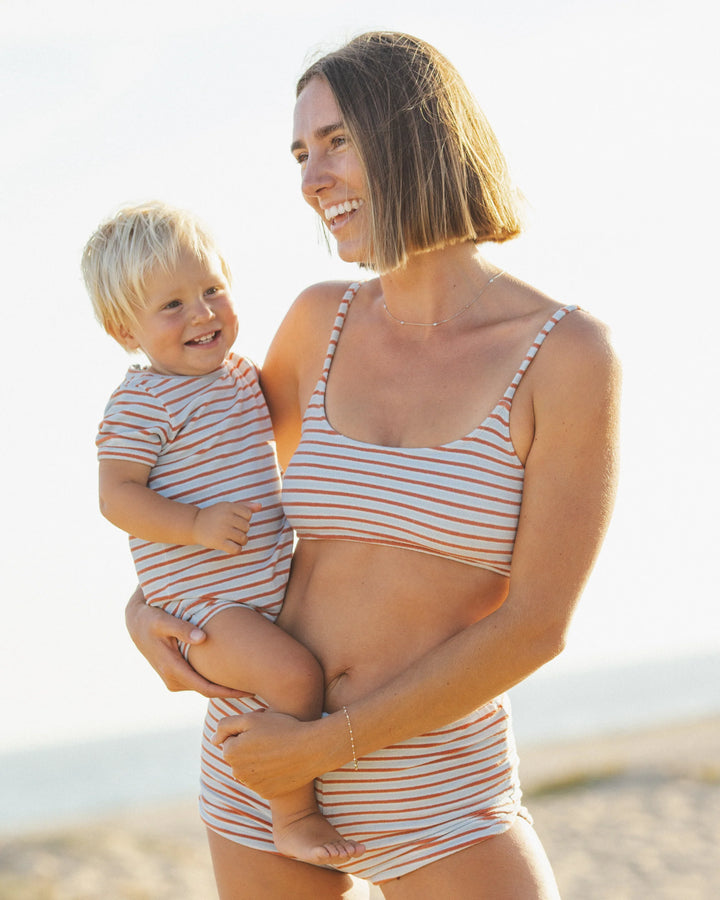 Rylee + Cru Shorty One-Piece - Americana Stripe