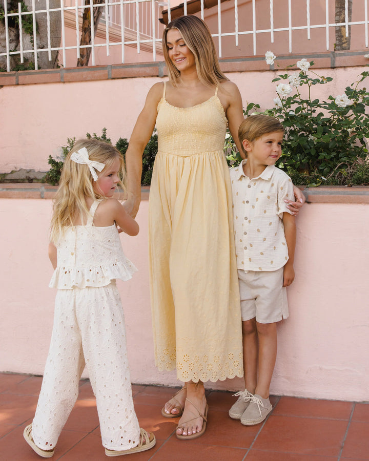 Rylee + Cru Collared Short Sleeve Shirt - Pineapple