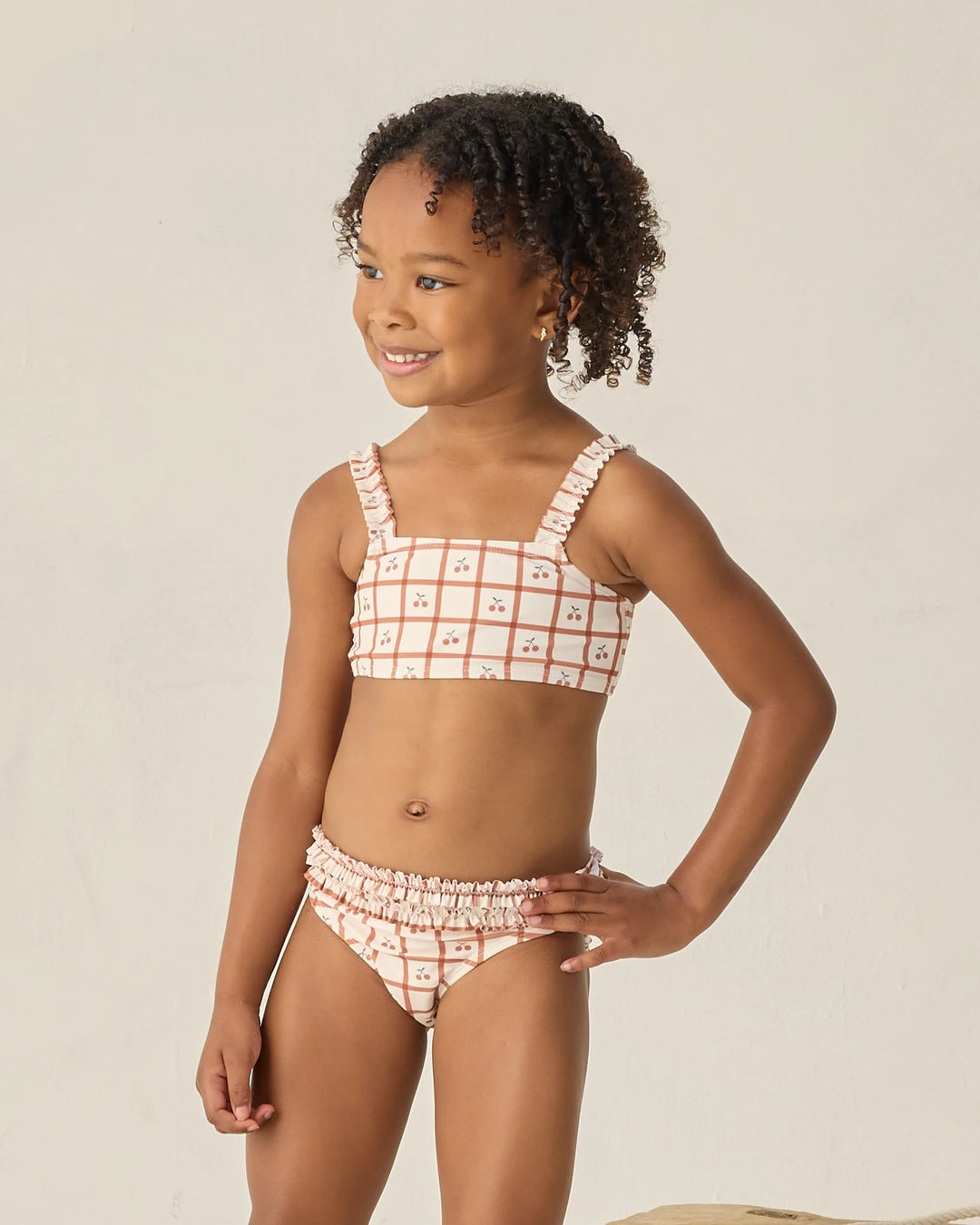 Rylee + Cru Rouched Bikini - Cherry Check