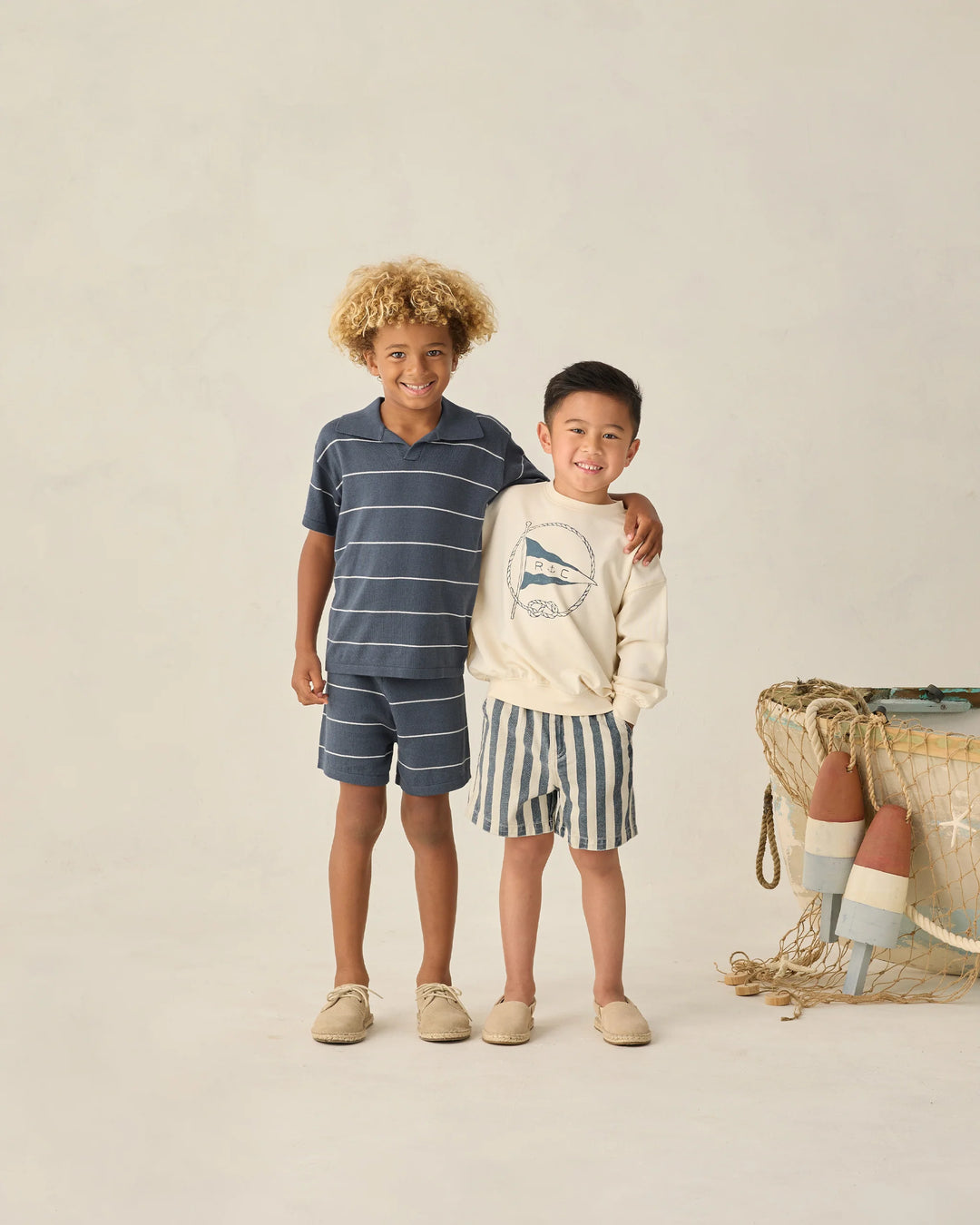 Rylee + Cru Chandler Knit Polo - Navy Stripe