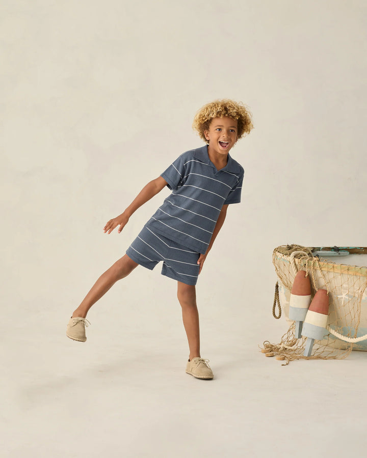 Rylee + Cru Chandler Knit Polo - Navy Stripe
