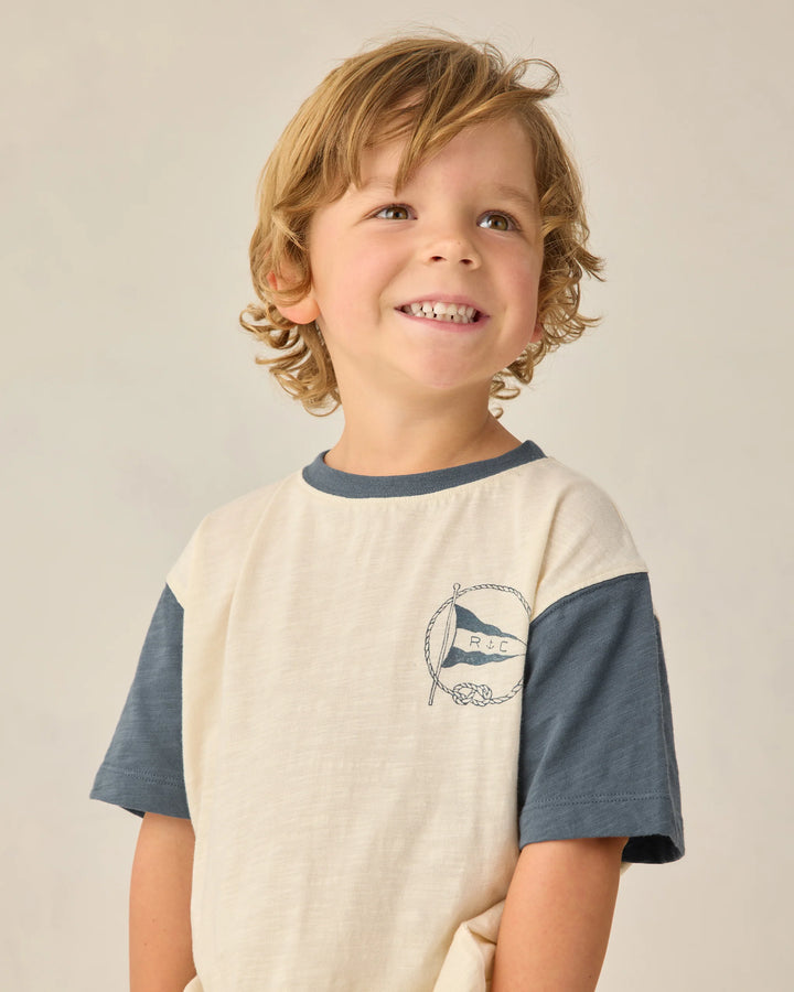 Rylee + Cru Contrast Short Sleeve Tee - Nautical Flag
