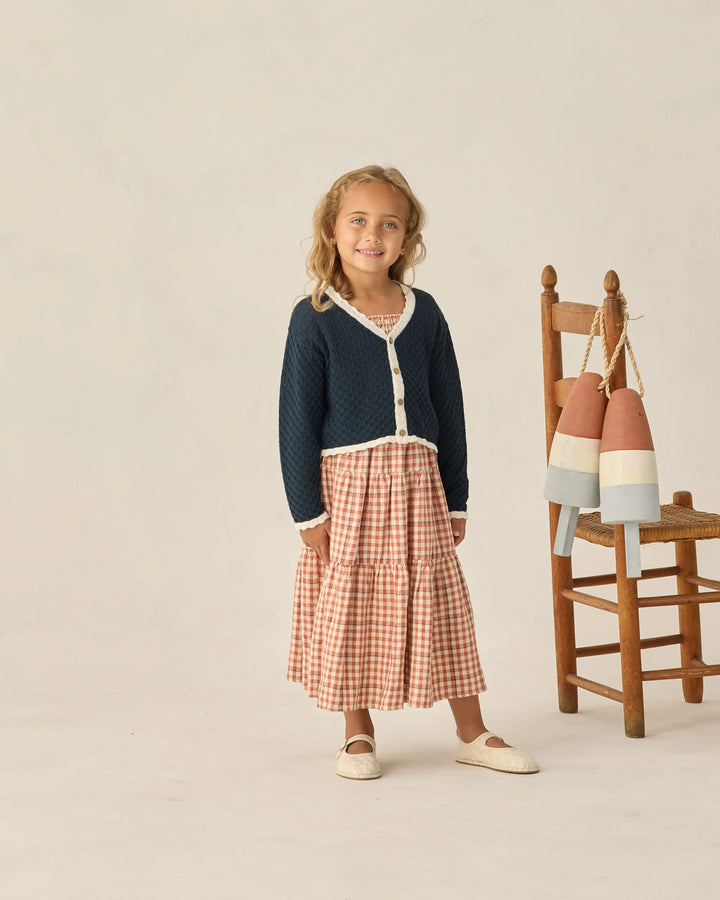 Rylee + Cru Tiered Midi Skirt - Poppy Gingham