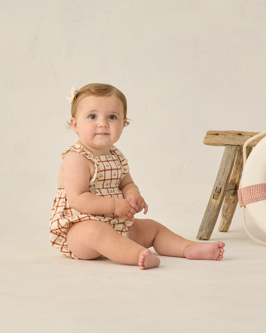 Rylee + Cru Chiara Romper - Cherry Check