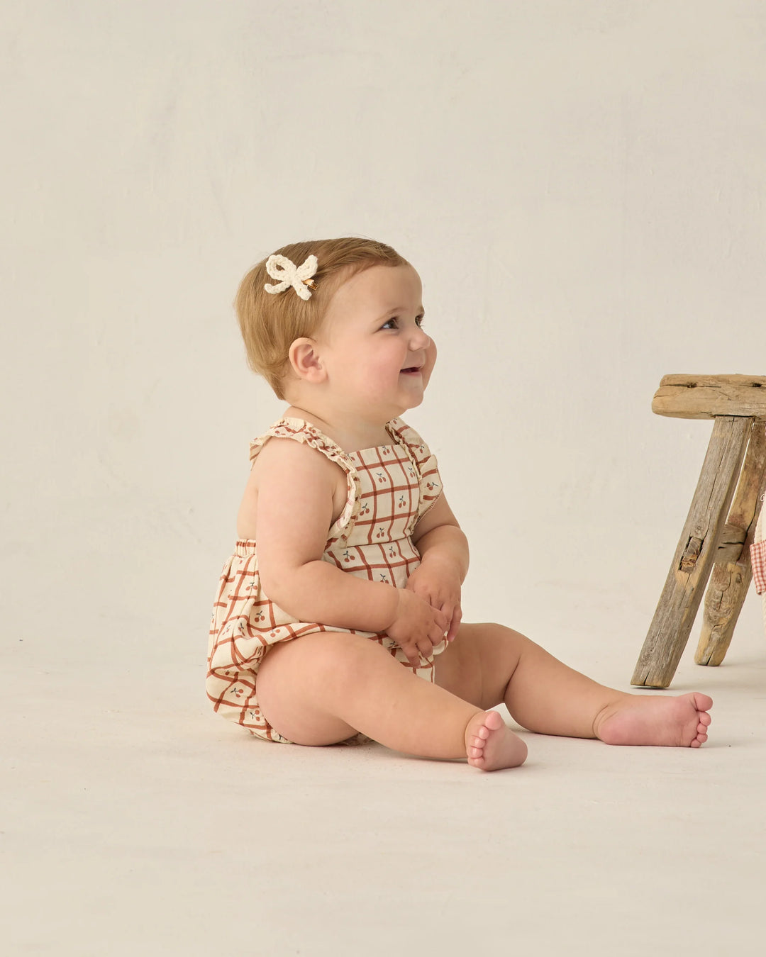 Rylee + Cru Chiara Romper - Cherry Check