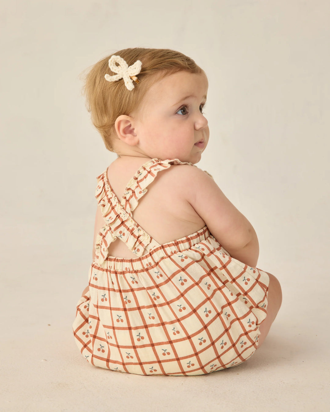 Rylee + Cru Chiara Romper - Cherry Check