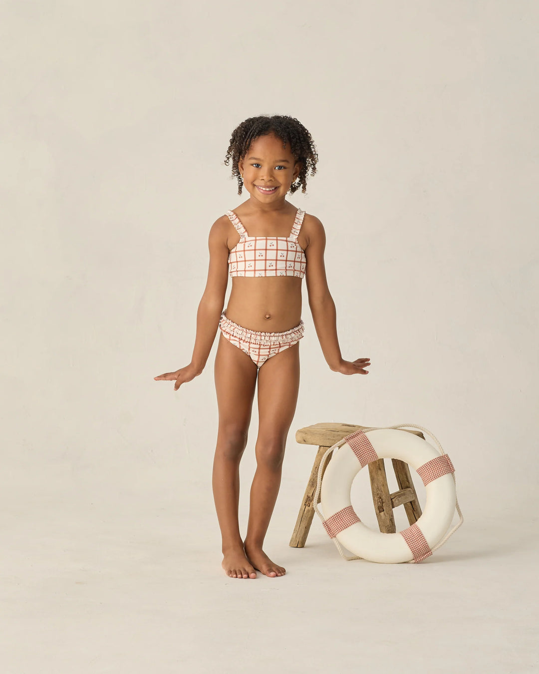 Rylee + Cru Rouched Bikini - Cherry Check