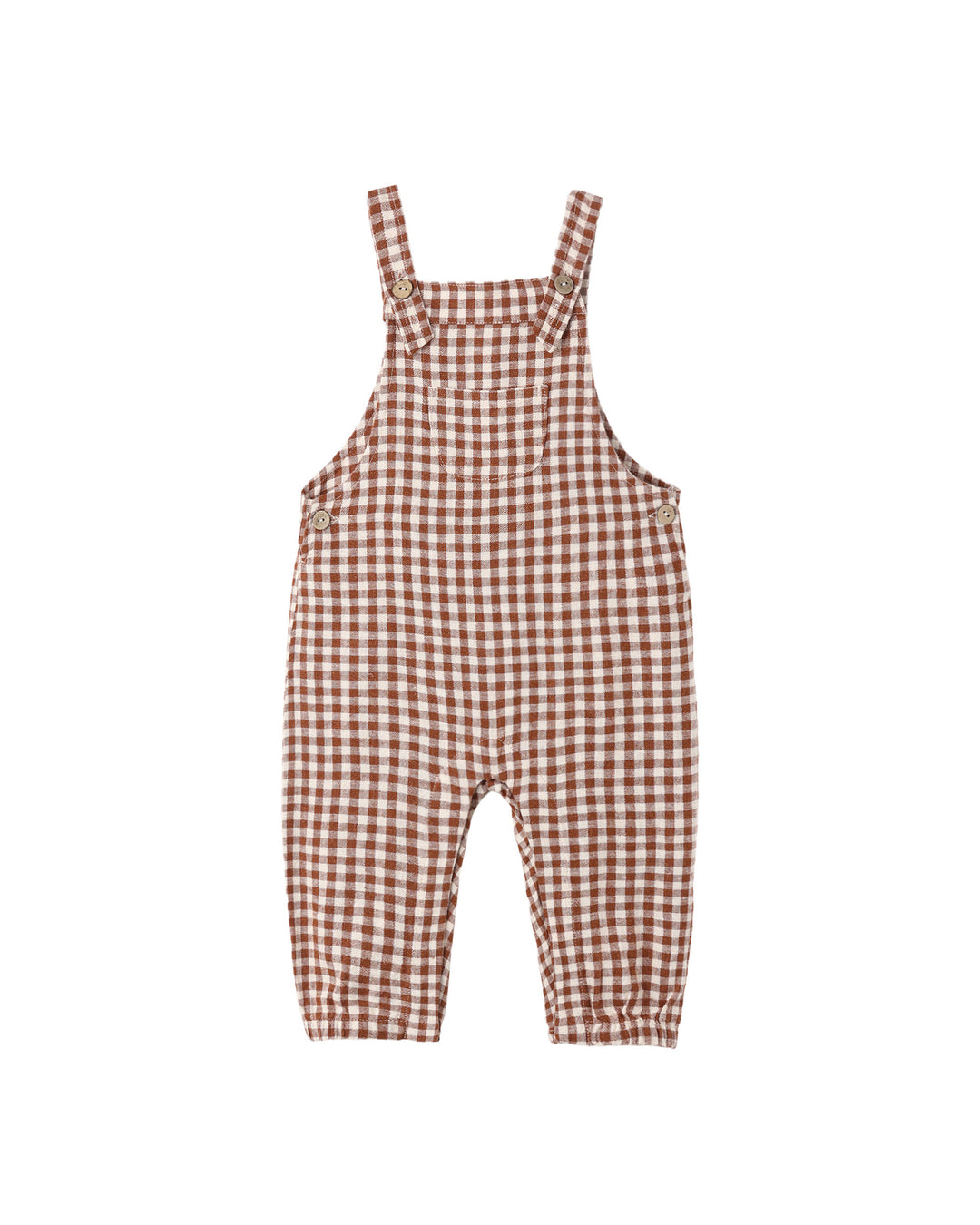 Rylee + Cru Baby Overalls Brick Check
