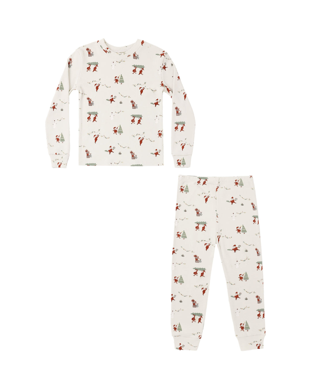 Rylee + Cru Organic Long Sleeve Pajama Set - Gnome Village
