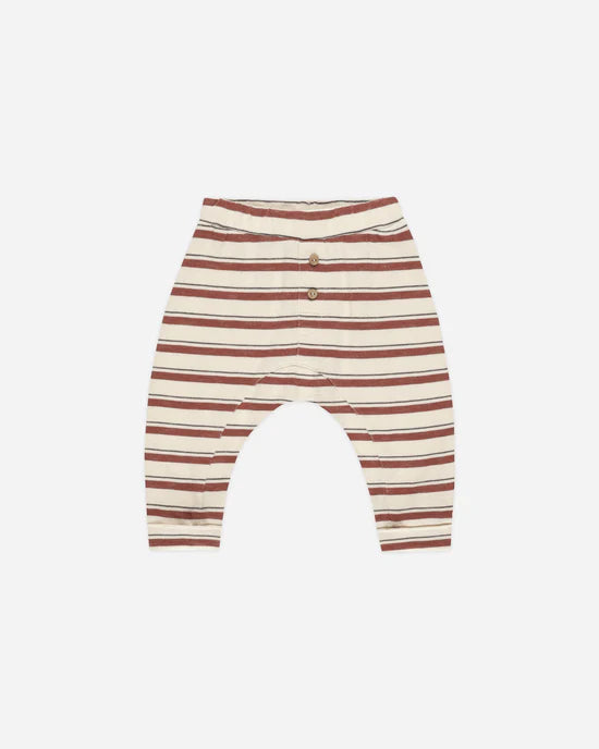 Rylee + Cru Long Sleeve Tee + Brick Stripe Pants Set - Coyote